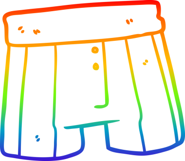 gökkuşağı gradyan çizgisi bir insan tarafından çizilmiş bir boxer şortu