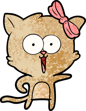 Bir insan tarafından çizilmiş çizgi film kedisi.