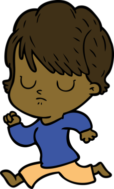 Bir insan tarafından çizilmiş karikatür kadın.