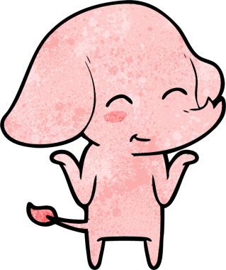 Bir insan tarafından çizilmiş şirin bir fil.