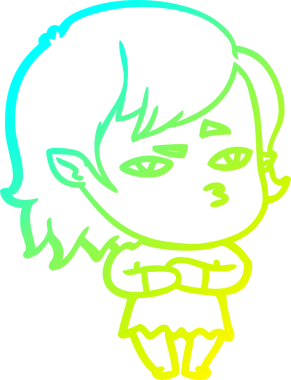 Bir insan tarafından çizilmiş bir vampir kız çizgi filmi.