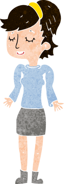 Bir insan tarafından çizilmiş omuz silken çizgi filmdeki kadın.