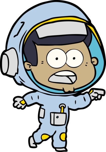 Karikatür bir insan tarafından çizilen astronotu şaşırttı.