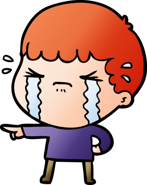 Bir insan tarafından çizilmiş ağlayan çizgi film adamı.