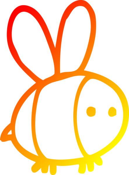 Bir insan tarafından çizilmiş karikatür arısının sıcak çizgi çizimi