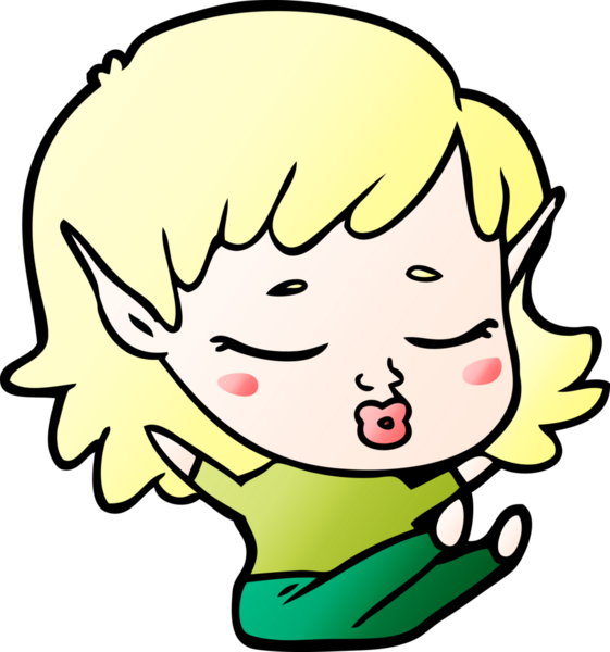 Bir insan tarafından çizilmiş güzel bir elf kızı.