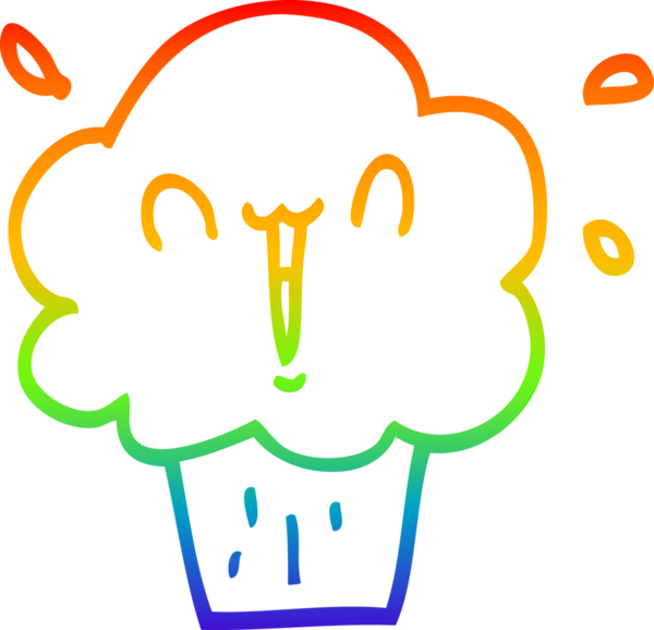 Gökkuşağı gradyan çizgisi bir insan tarafından çizilmiş bir kek.