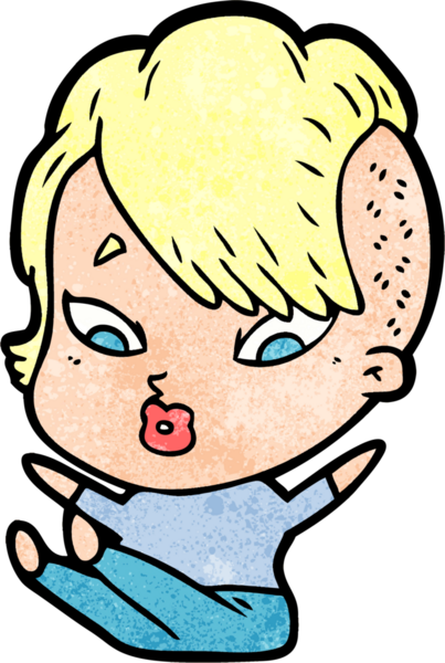 Çizgi film, bir kızın bir insan tarafından düşmesine şaşırdı.