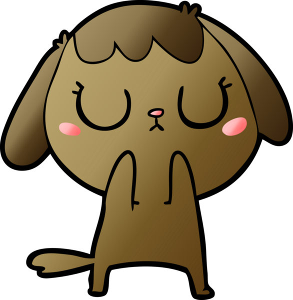 Bir insan tarafından çizilmiş şirin bir çizgi film köpeği.