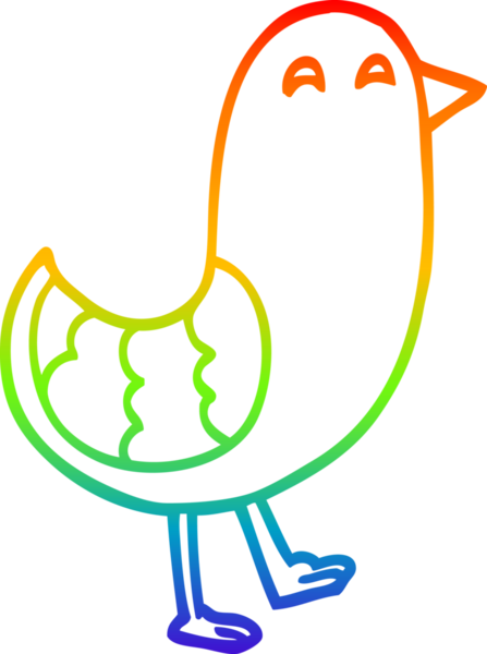 gökkuşağı gradyan çizgi çizimi bir insan tarafından çizilmiş mavi kuş