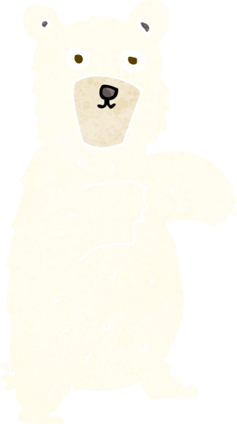 Bir insan tarafından çizilmiş kutup ayısı çizgi filmi.