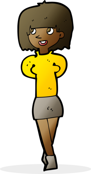 Bir insan tarafından çizilmiş mutlu bir kadın.