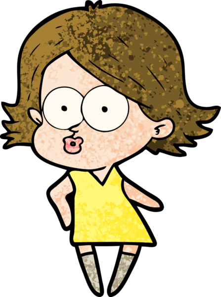 Çizgi film kızı somurtuyor bir insan tarafından