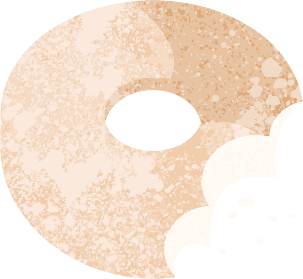 Bir insan tarafından çizilmiş ısırılmış çörek grafik vektör resimleme simgesi