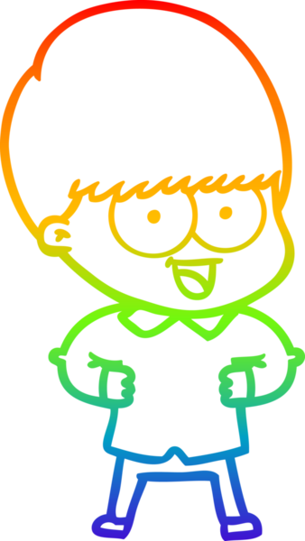 gökkuşağı gradyanı çizimi bir insan tarafından çizilmiş mutlu bir çizgi film çocuğu