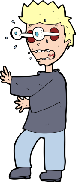 Bir insan tarafından çizilmiş korkmuş çocuk çizgi filmi.