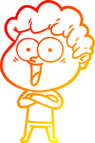 Bir insan tarafından çizilmiş mutlu bir adamın çizgi çizimi.