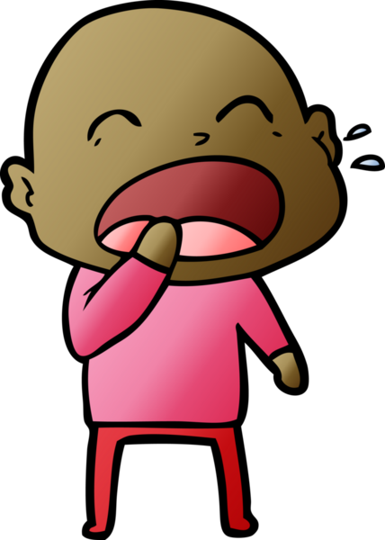 Bir insan tarafından çizilmiş kel adam diye bağıran çizgi film.