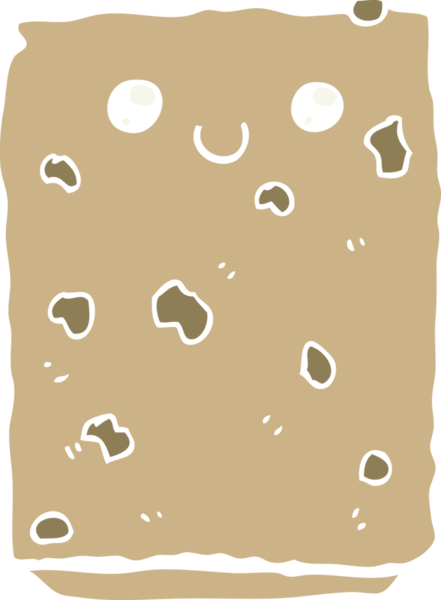 Bir insan tarafından çizilmiş düz renkli çizgi film bisküvisi