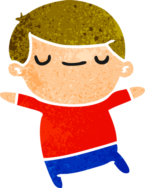 Bir insan tarafından çizilmiş bir kawaii 'nin eski çizgi film çizimi.