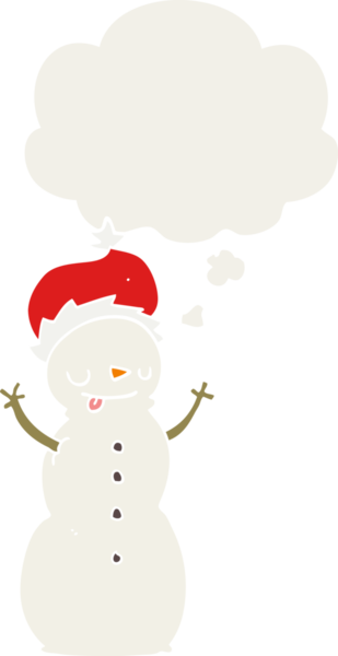 Düşünce baloncuğu olan bir insan tarafından çizilmiş bir kardan adam.