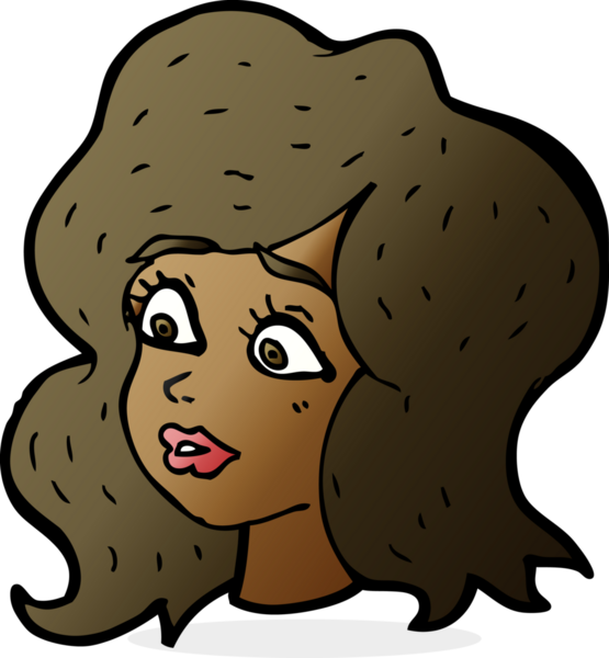 Bir insan tarafından çizilmiş bir karikatür kadını.