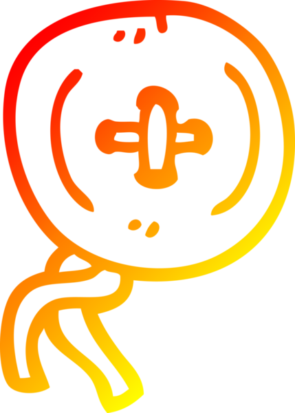 Bir insan tarafından çizilen çizgi film düğmesinin sıcak gradyan çizimi