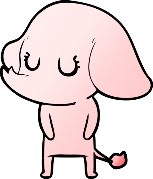 Bir insan tarafından çizilmiş şirin bir fil.