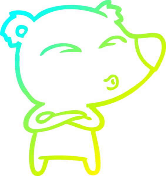 Bir insan tarafından çizilmiş ıslık çalan bir ayının soğuk çizgi çizimi.