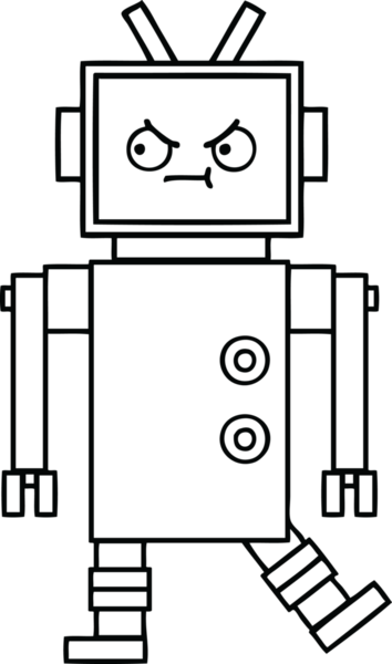 Bir insan tarafından çizilmiş robot çizimi