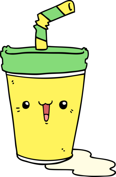 Bir insan tarafından çizilmiş tatlı bir karikatür soda.