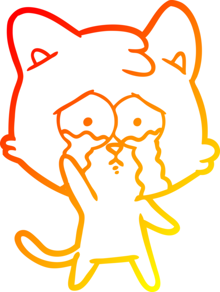 Bir insan tarafından çizilmiş, ağlayan bir karikatür çizimi.