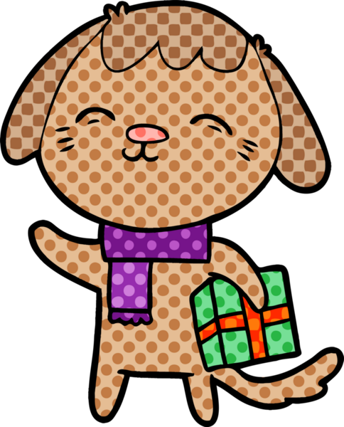 Bir insan tarafından çizilmiş mutlu çizgi film köpeği.