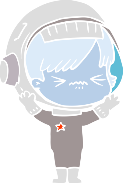 kızgın düz renkli çizgi film kızı bir insan tarafından çizilmiş.