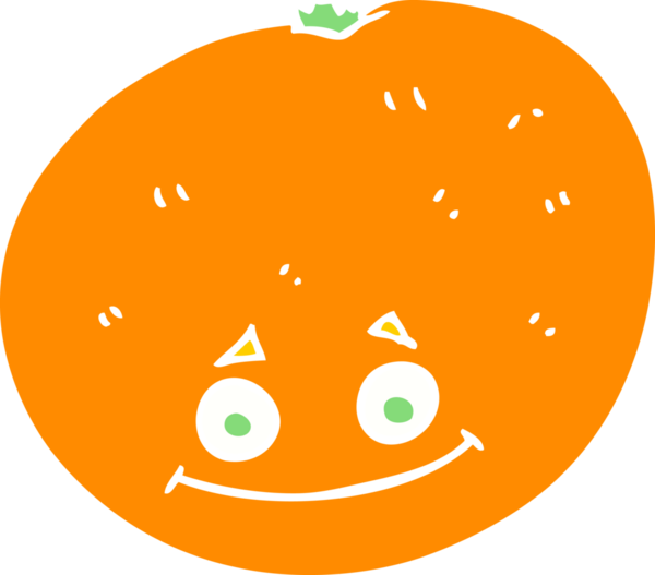 Bir insan tarafından çizilmiş turuncu düz renk çizimi