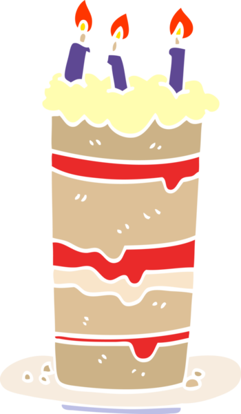 Bir insan tarafından çizilmiş karalama doğum günü pastası.