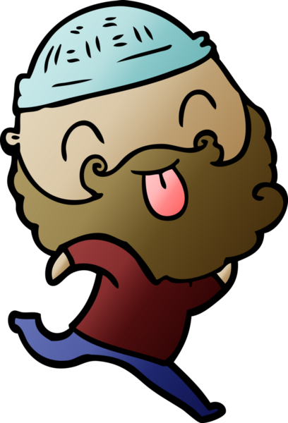 Bir insan tarafından çizilmiş sakallı, koşan bir adam.