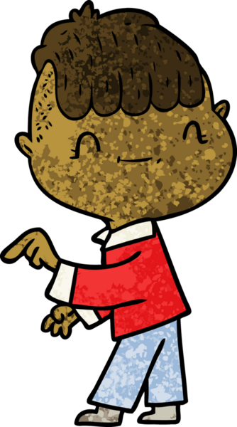 Bir insan tarafından çizilmiş çizgi film dostu çocuk.