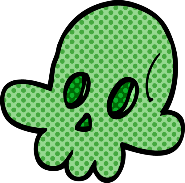 Bir insan tarafından çizilmiş cadılar bayramı kafatası karalaması.