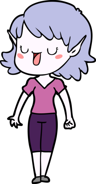 Bir insan tarafından çizilmiş bir elf kızı.