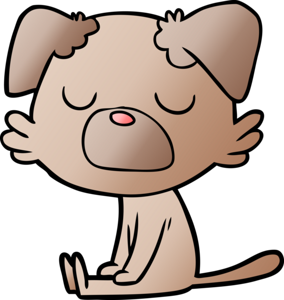 Bir insan tarafından çizilmiş çizgi film köpeği.