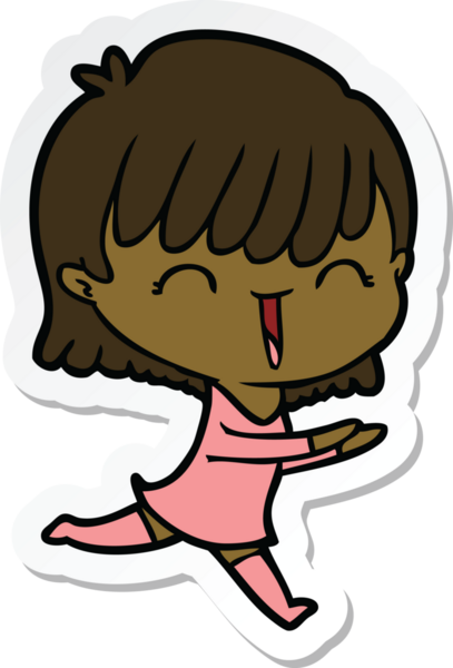 Bir insan tarafından çizilmiş bir karikatür kadının çıkartması.