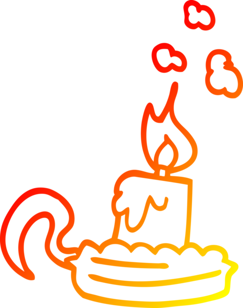 Bir insan tarafından çizilmiş bir mum tutacağının sıcak çizgi çizimi