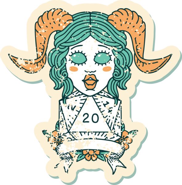 Retro Dövme Biçimi Bir insan tarafından çizilmiş doğal 20 D20 rulo ile sıralanır