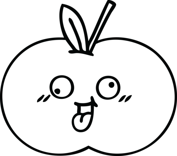 Bir insan tarafından çizilmiş kırmızı elma çizimi.