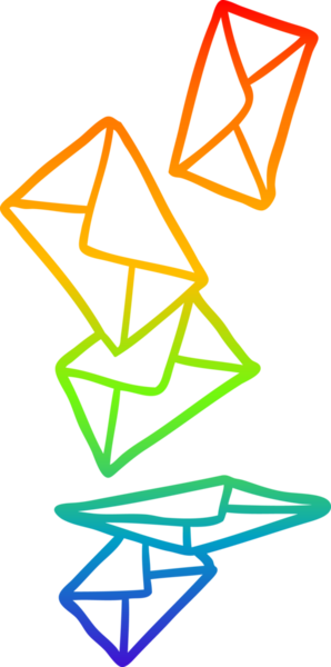 gökkuşağı gradyanı bir insan tarafından çizilen zarfların çizimi