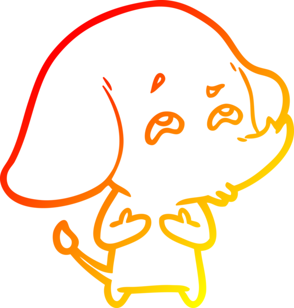 Bir insan tarafından çizilmiş bir filin sıcak çizgi çizimi