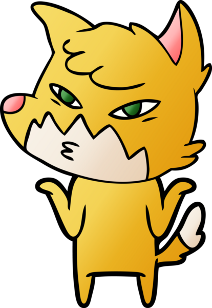 Bir insan tarafından çizilmiş akıllı çizgi film tilkisi.