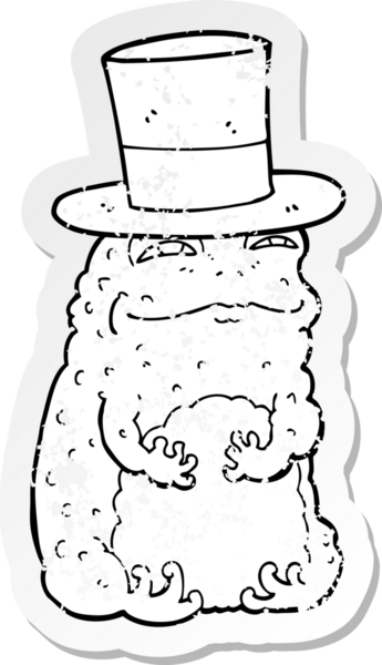 Bir insan tarafından çizilmiş zengin kara kurbağasının sıkıntılı çıkartması.