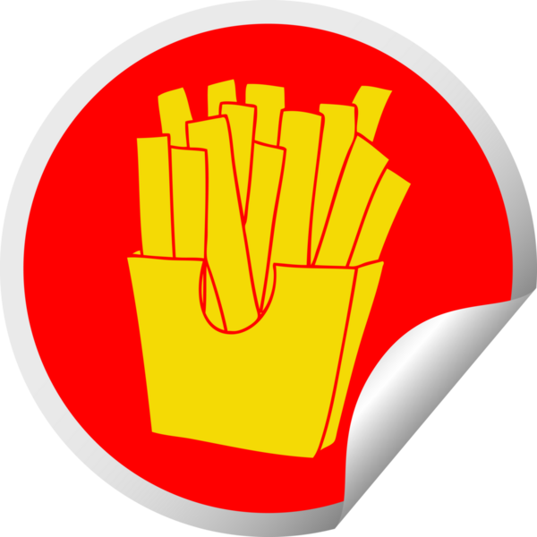 Bir insan tarafından çizilmiş dairesel soyulmuş garip çizgi film patates kızartması.